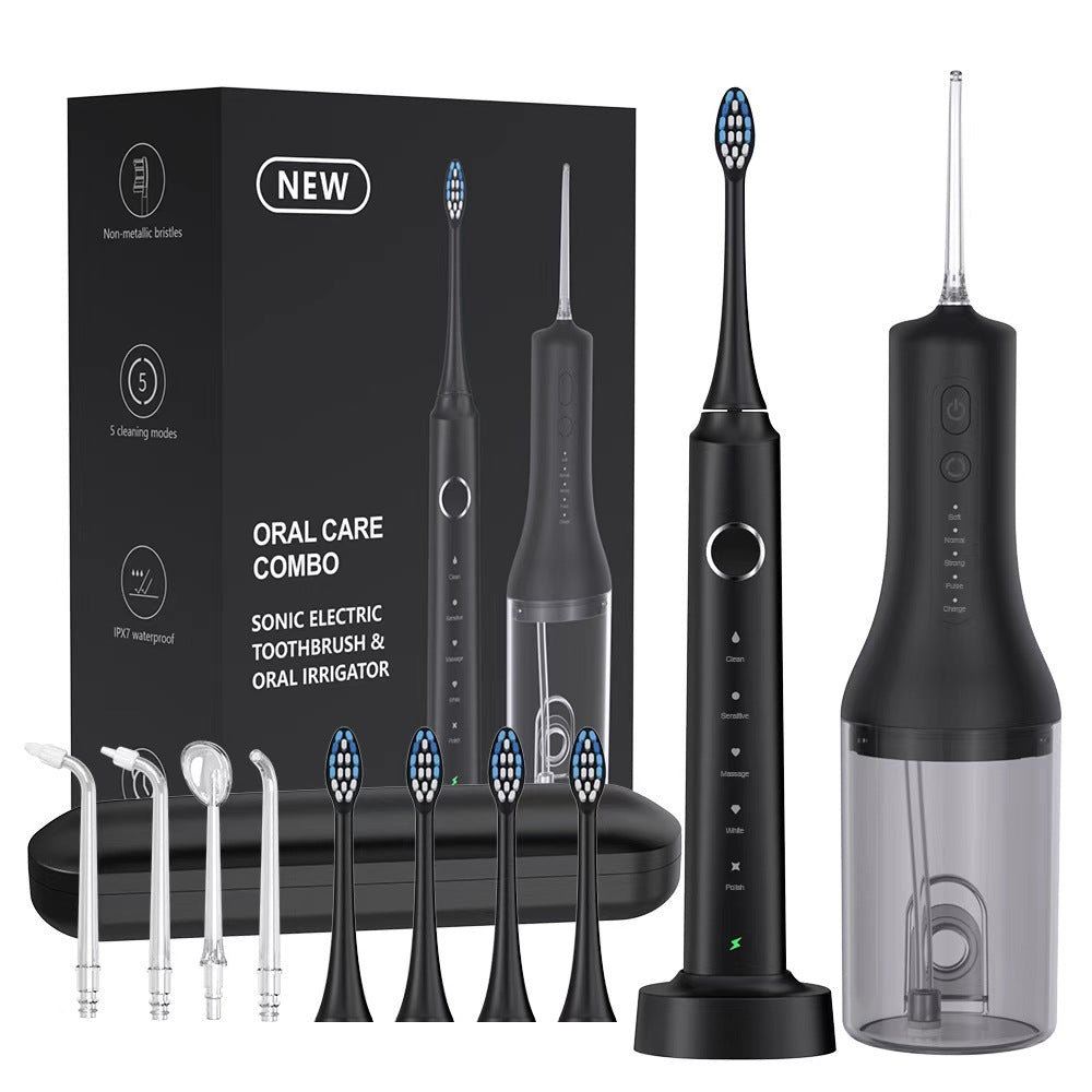 Sonic Electric Toothbrush and Water Flosser Set Two-In-One Oral Care Kit