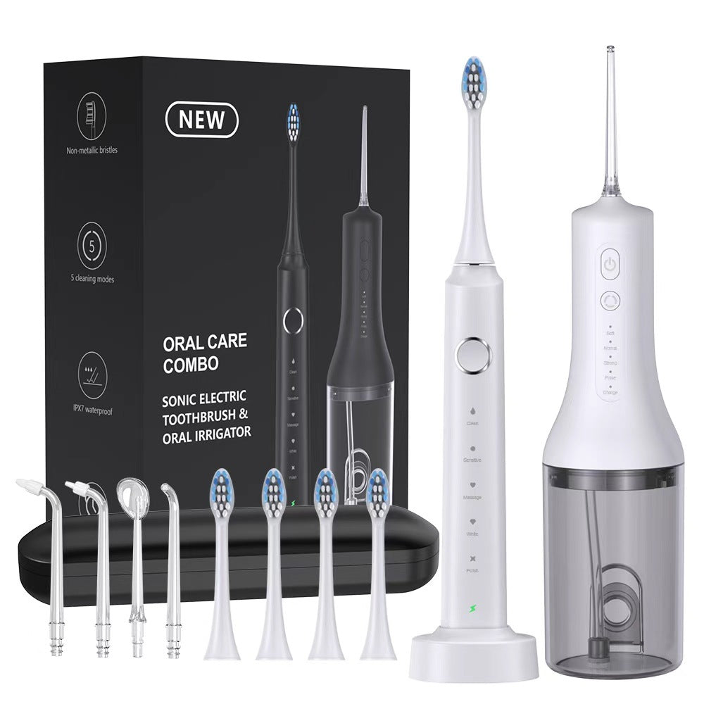Sonic Electric Toothbrush and Water Flosser Set Two-In-One Oral Care Kit