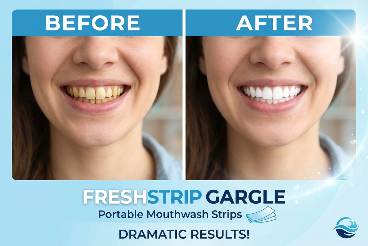 Mouthwash Strip Before & After
